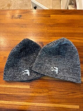 Gray Marled Beanie Hat with White camera Logo